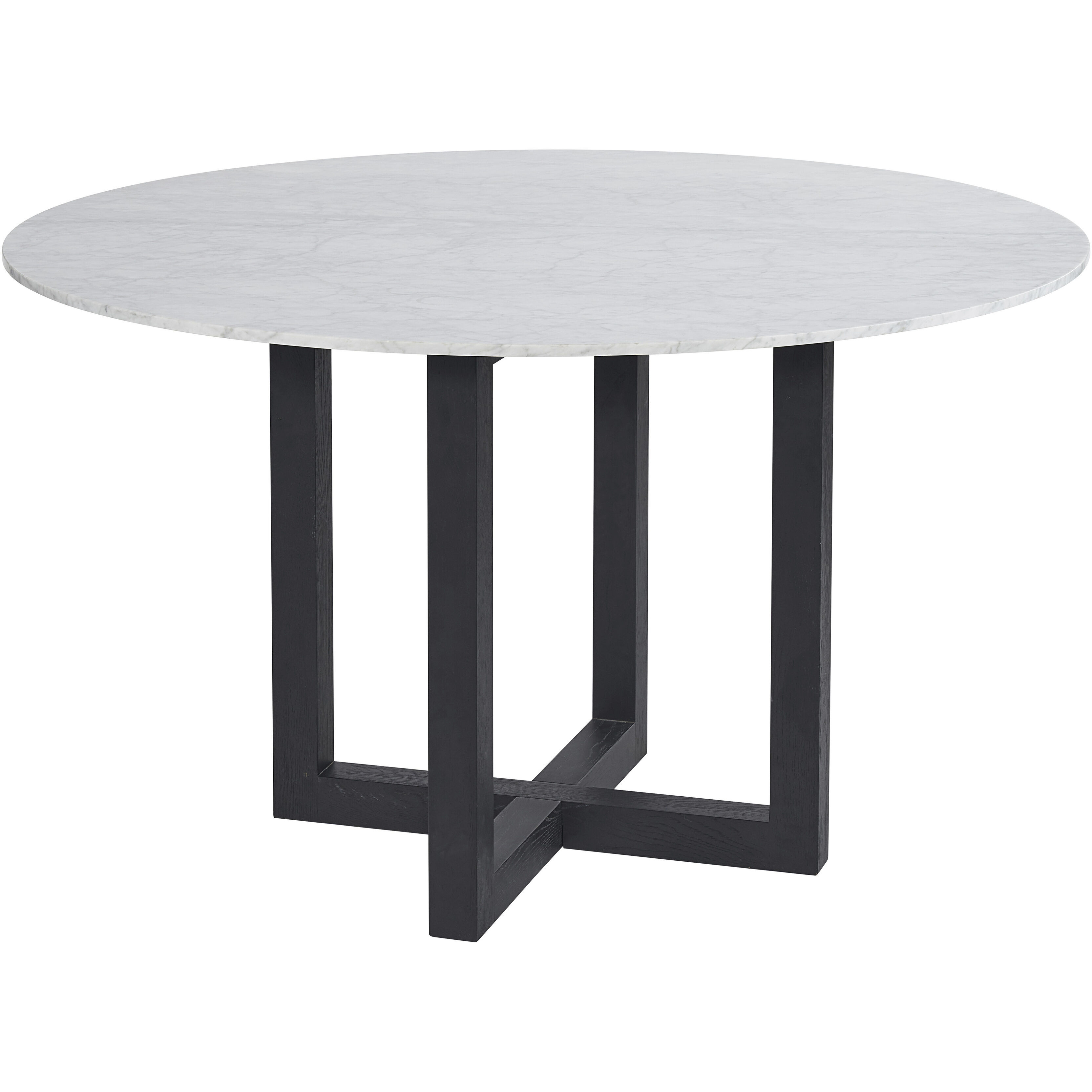 Zola 51.25 X 30 inch White / Black Dining Table